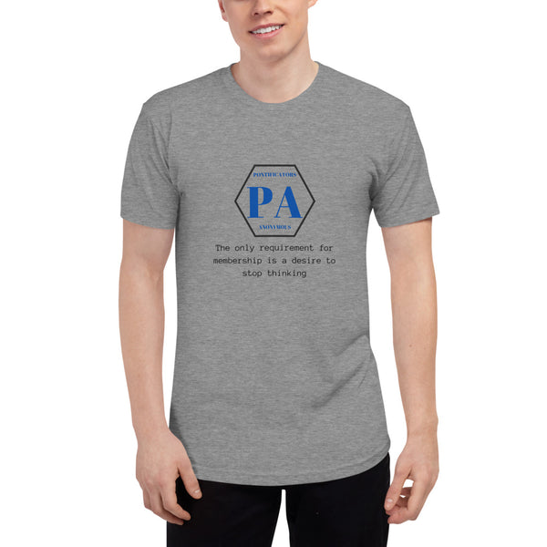 Pontificators Anonymous Requirement Tri-Blend Track Shirt