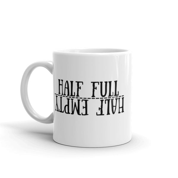 Half Full White glossy mug