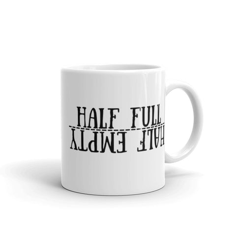 Half Full White glossy mug