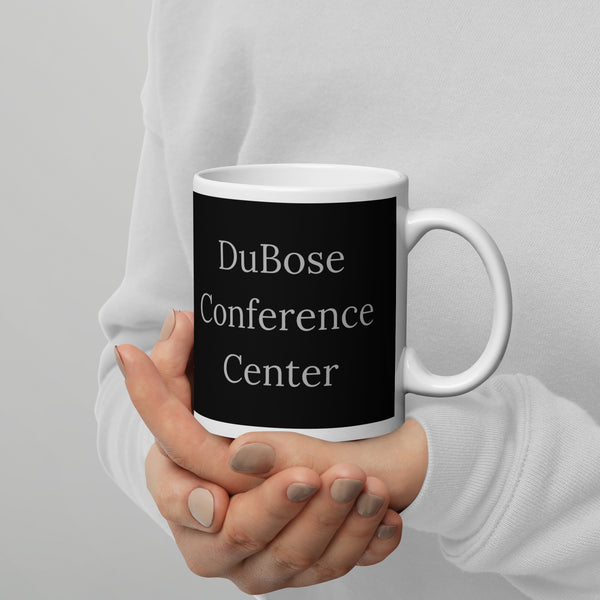 Dubose Conference Center Black glossy mug