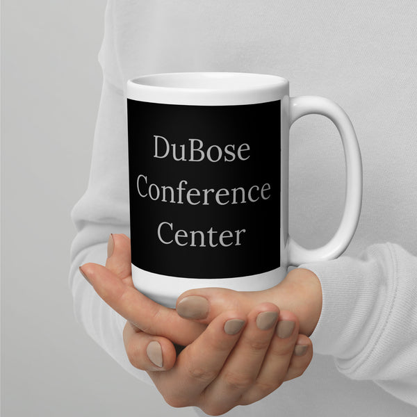 Dubose Conference Center Black glossy mug